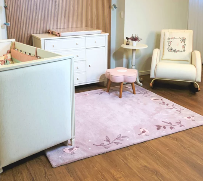 02 tapete bebe e infantil flores e passaros