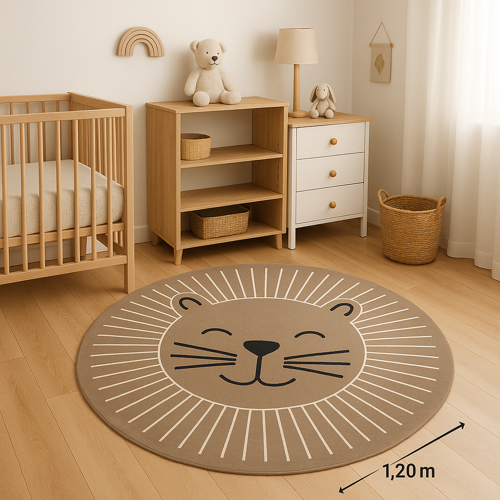 01 tapete redondo leao bege