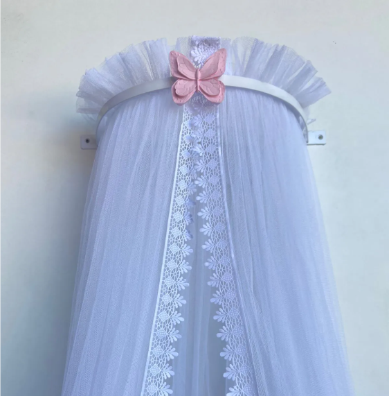 01 dossel meia lua aplique borboleta rosa