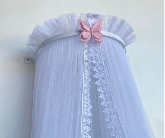 02 dossel meia lua aplique borboleta rosa