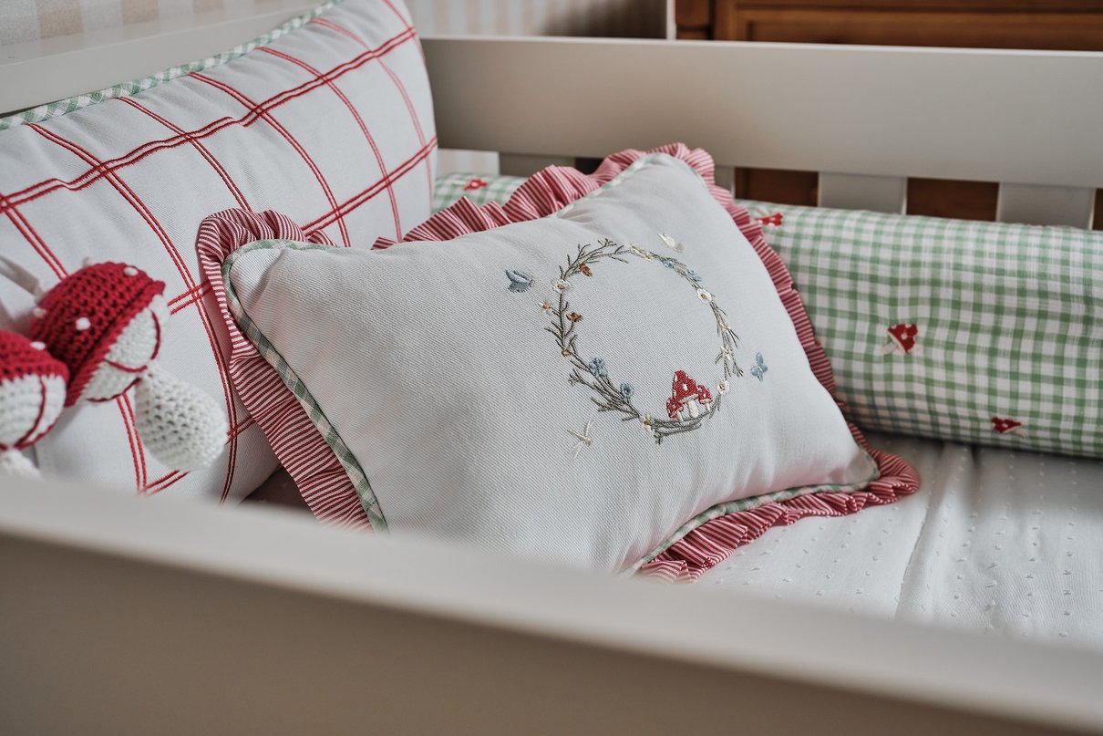 03 kit enxoval berco cogumelos 7 pecas