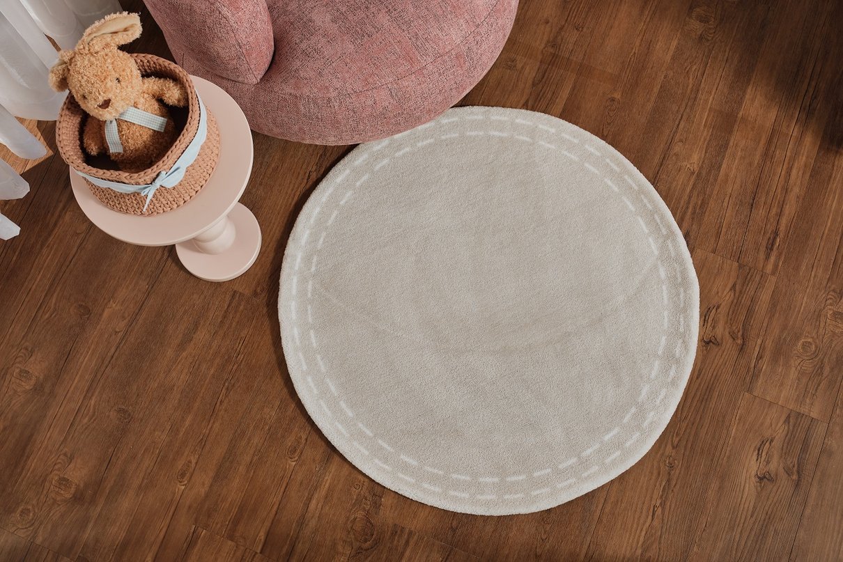 01 tapete redondo bege claro pesponto 1 20 diam