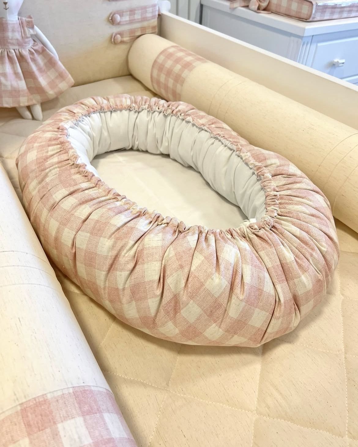 01 kit berco vichy rosa 6 pecas