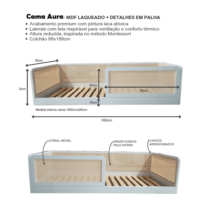 cama aura medidas